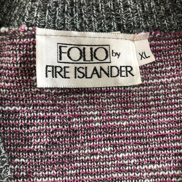 NWT NOS Vintage Folio Fire Islander 80s Cardigan XL - Picture 5 of 7